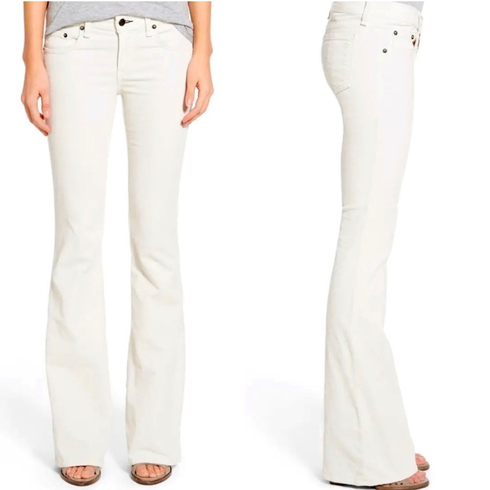Rag & Bone Women's Midrise Corduroy Elephant Bell In, Winter White